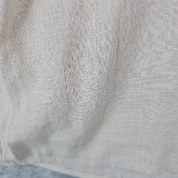 Nasty Gal I Live For The Sun Linen Mini Dress Womens Size 10 Cream Square Neck - Picture 10 of 11